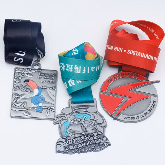 리본이 달린 맞춤형 금상 금속 스포츠 메달